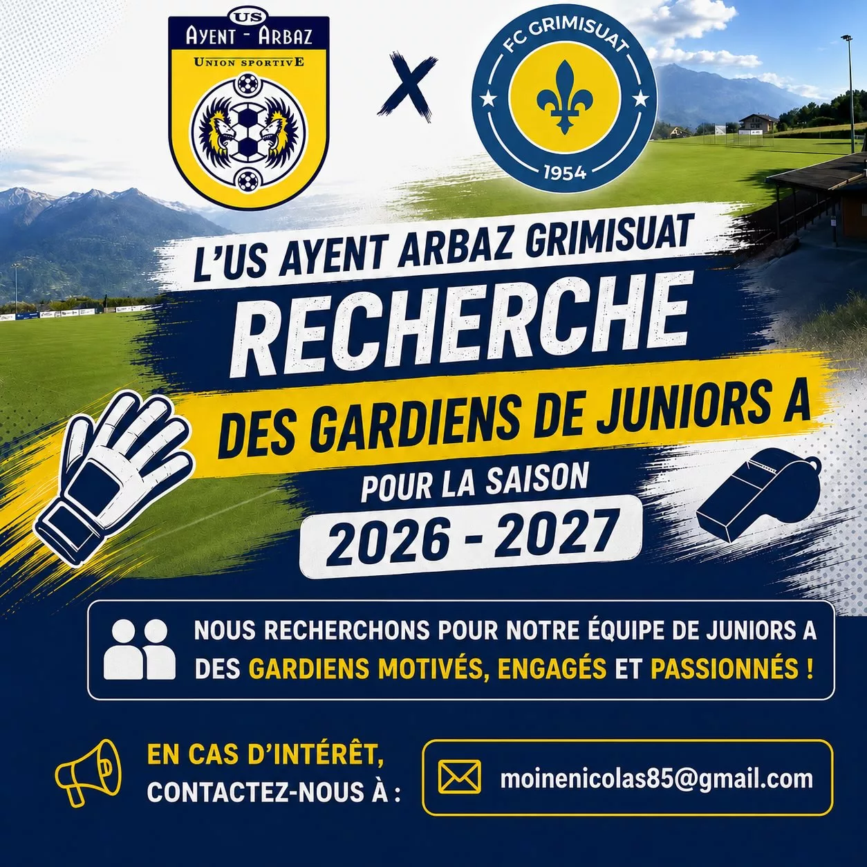 Avis de recherche : Nos Juniors A recrutent un gardien !